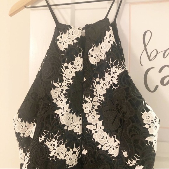 KARINA GRIMALDI Paola Lace Black & White Jumpsuit Size Large NEW - Picture 8 of 10